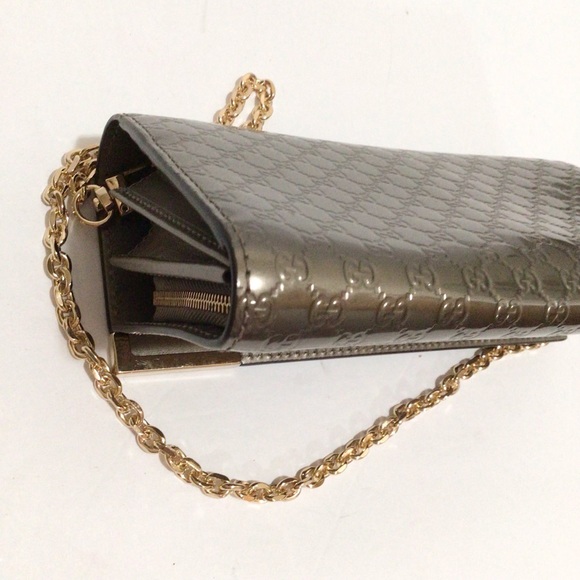 Gucci Metallic Gray Wallet on Chain - Picture 7 of 16